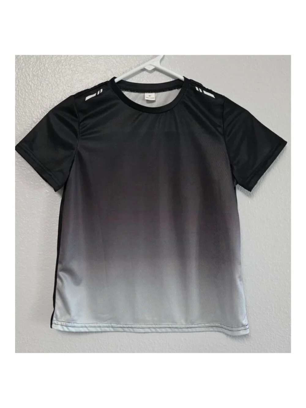 Boys 8Y Black Blue Ombre Athletic Shirt Shorts 2 Piece Set